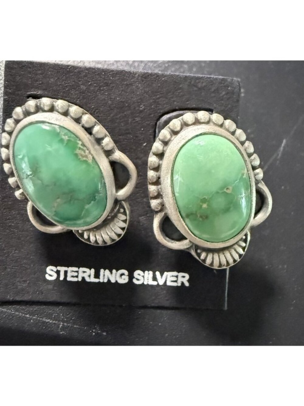 NWT Artisan Crafted Emerald Valley Turquoise Sterling Silver Earrings Southwest
